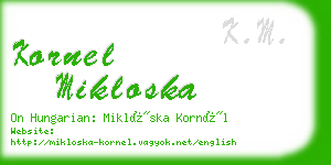 kornel mikloska business card